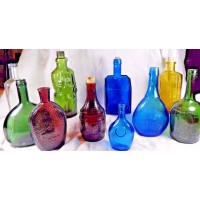 10 Glass Bottle Collection Cognac Cabin Wheaton Indian Union Moses Root Franklin   192615862922